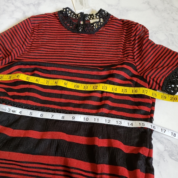 Foxiedox Cassius Maxi Dress Red Black Striped Large NWT - Picture 7 of 11